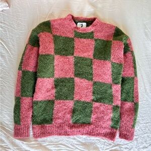 J.Crew x Union LA collab. Checkered Alpaca and merino wool men’s sweater size XS